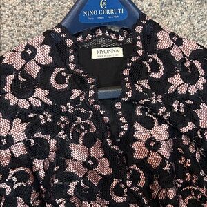 Kiyonna Black and Pink Lace Dress